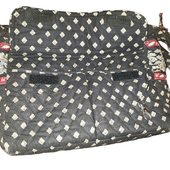 Vera Bradley Vintage Quilted Floral Retired Classic Black Shoulder Crossbody Bag - Picture 8 of 16